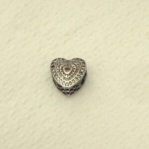 Authentic Pandora Clear Pave Pink Sweet Heart Crystal Charm